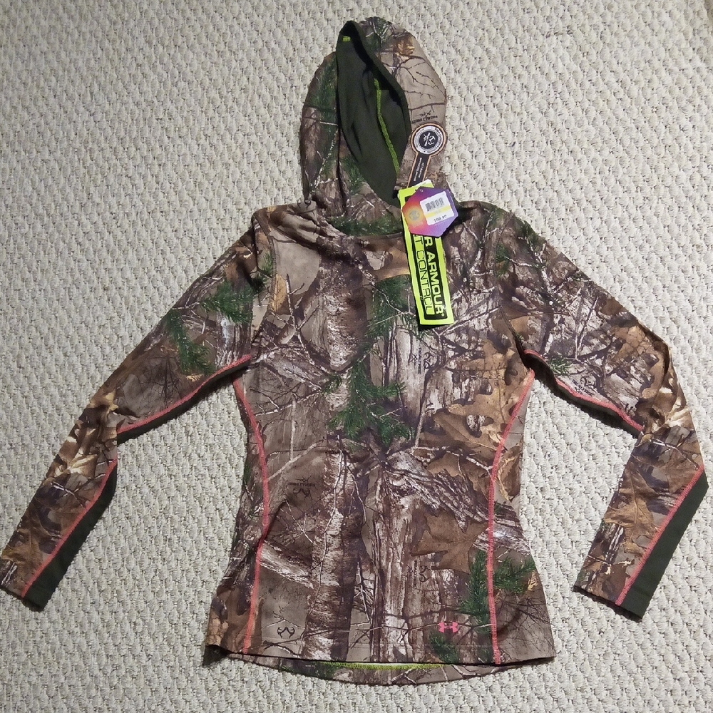Ptp17" Under Armour REALTREE Coldgear Scent Control Camo Pullover Hunting Hoodie